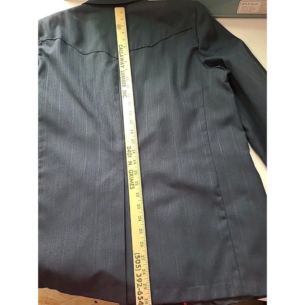Luskey’s Men’s Western Sport Coat L Blue Wool Blend 2 Button Blazer Jacket - Picture 14 of 16